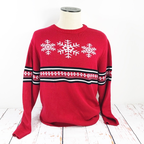 Roundtree & Yorke Snowflake Fair Isle Sweater - Picture 1 of 7